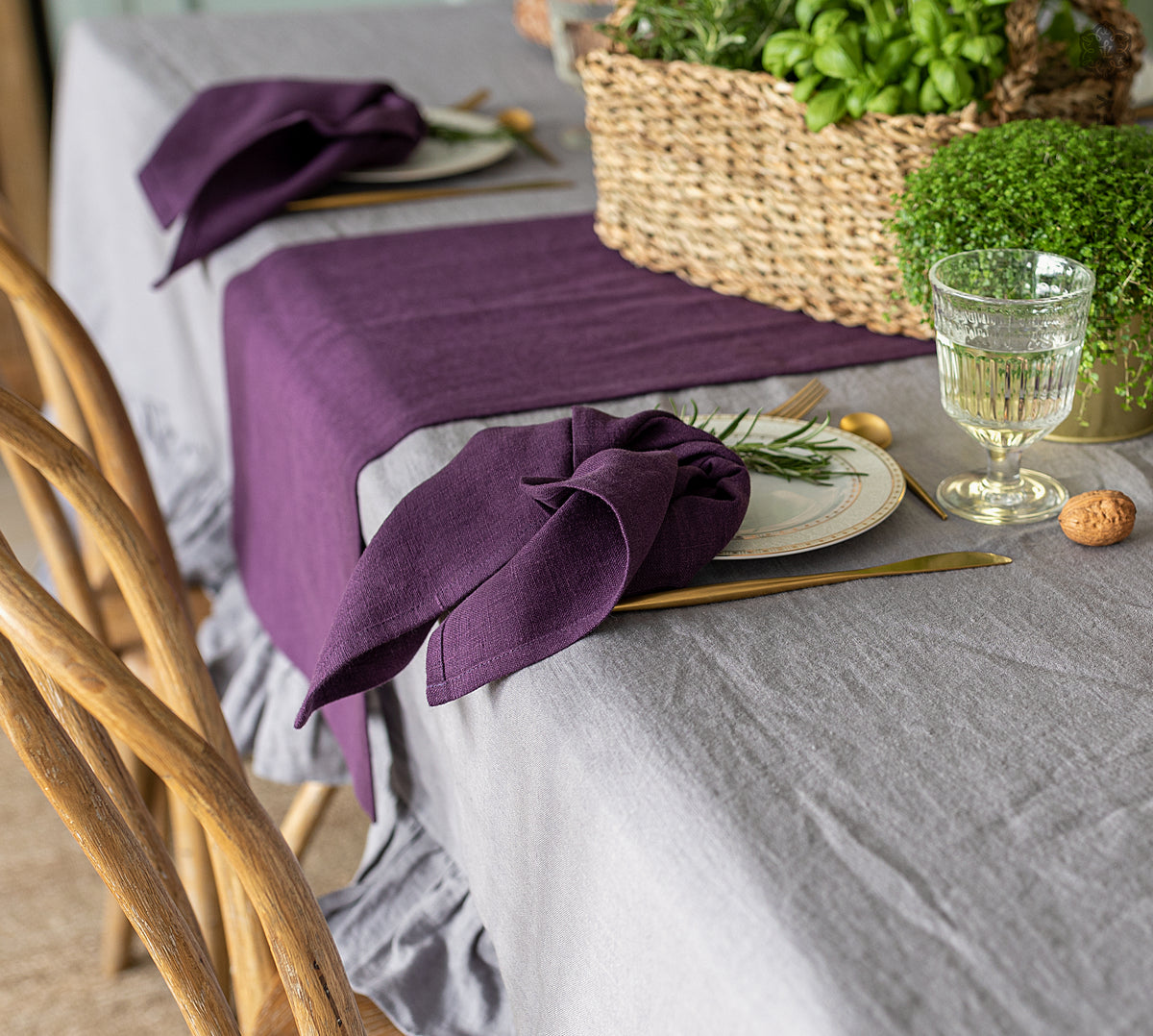 MOSS GREEN Linen Napkin Set: 2, 4, 6, 8, 10, 12 Napkins. Olive