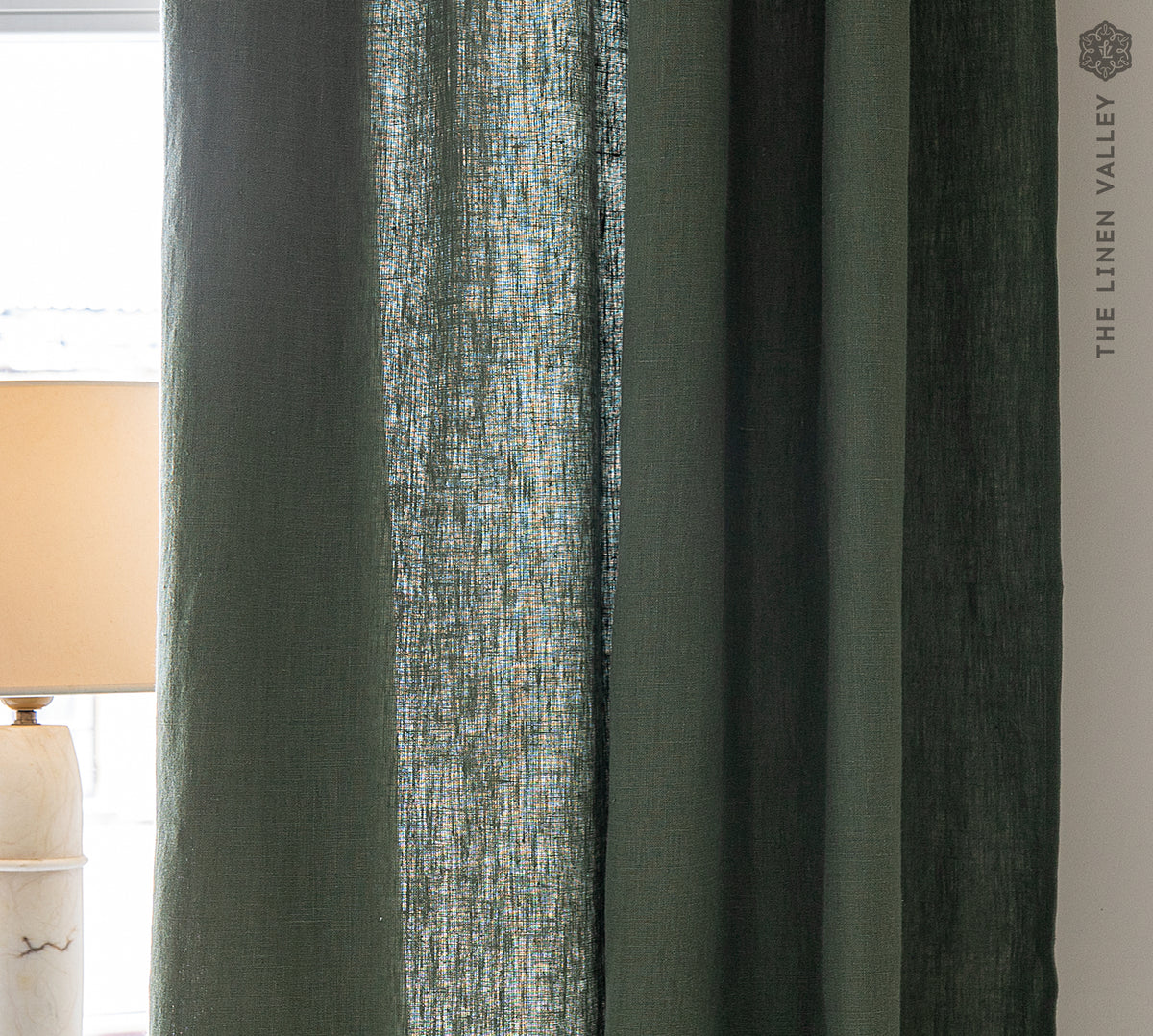 Linen Curtain With Pleating Tape. Pencil Pleat Curtain Made of Stonewashed  MEDIUM LINEN 160 G/2. 