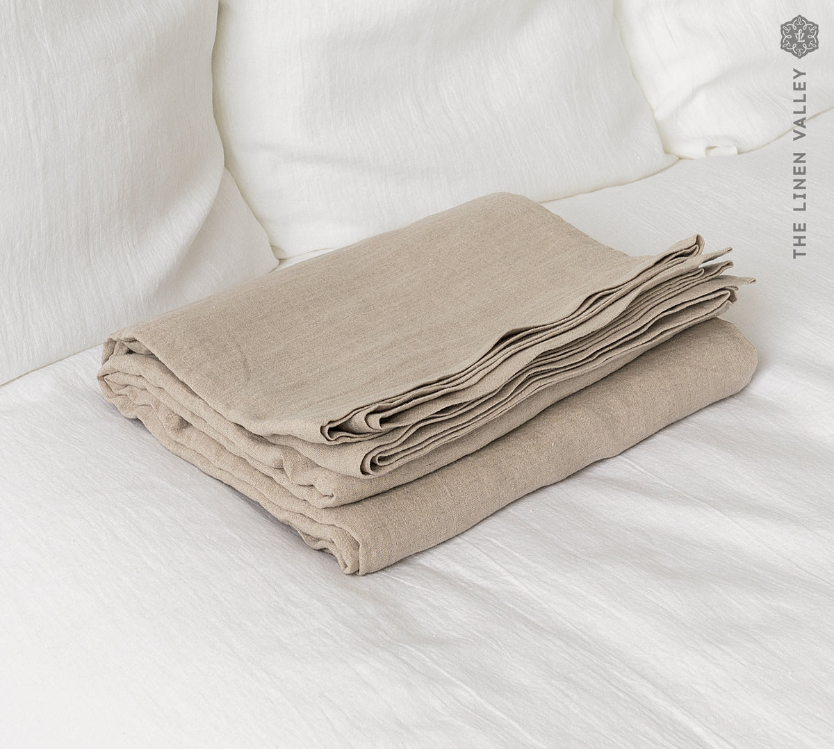 Natural linen flat sheet