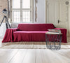 Burgundy red colour for your couch cover not only offers protection but also brings a timeless elegance to your home interior. Linen, known for its strength, is an excellent material choice for safeguarding your sofa against regular wear and tear.