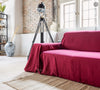 Burgundy red colour for your couch cover not only offers protection but also brings a timeless elegance to your home interior. Linen, known for its strength, is an excellent material choice for safeguarding your sofa against regular wear and tear.