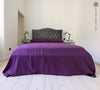 The deep purple linen bedspread has been carefully designed to suit a wide range of interior styles and to blend perfectly in both classic and contemporary home spaces.