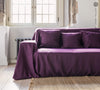 Choosing deep purple colour for your couch cover not only offers protection but also brings a timeless elegance to your home interior.
