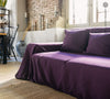 Choosing deep purple colour for your couch cover not only offers protection but also brings a timeless elegance to your home interior.