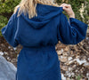 Wrap yourself in our navy blue linen bathrobe and enjoy the exceptional comfort, elegance and breathability of natural linen. Our linen bathrobe is designed and crafted with exceptional attention to details.