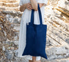 Navy blue linen canvas bags designed and made for long, comfortable and sustainable use. Whether you're going to the beach, planning a visit to the organic market, or taking your baked cake to friends, our linen bag is always perfect for you.