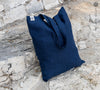 Navy blue linen canvas bags designed and made for long, comfortable and sustainable use. Whether you're going to the beach, planning a visit to the organic market, or taking your baked cake to friends, our linen bag is always perfect for you.