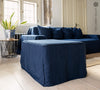 Our new navy blue linen ottoman cover – the ultimate solution for giving your ottoman a fresh look and upgrading your interior effortlessly. Crafted with care, our ottoman cover is made from high quality linens, available in a range of colours.