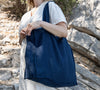 Navy blue linen tote bags designed and made for long, comfortable and sustainable use. Whether you're going to the beach, planning a visit to the market, or taking your baked cake to friends, our linen bag is always perfect for you.