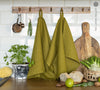 Olive green tea towels made of natural linen are durable, making them the ideal companions for your daily culinary adventures. Carefully crafted, our linen tea towels are not only practical but also add colour and sophistication to your kitchen.