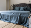 The ocean blue linen bedspread has been carefully designed to suit a wide range of interior styles and to blend perfectly in both classic and contemporary home spaces.&nbsp;
