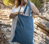 Ocean blue linen canvas bags designed and made for long, comfortable and sustainable use. Whether you're going to the beach, planning a visit to the organic market, or taking your baked cake to friends, our linen bag is always perfect for you.