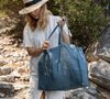 Ocean blue linen tote bags designed and made for long, comfortable and sustainable use. Whether you're going to the beach, planning a visit to the market, or taking your baked cake to friends, our linen bag is always perfect for you.