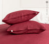 Burgundy Red Linen Throw Pillow with Zipper