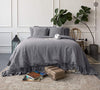 Our linen charcoal grey duvet cover with ruffles has an unmistakable classic French rustic style and a timeless design that never gets old and is always relevant. This cover allows you to enjoy all the best qualities of natural linen: excellent air permeability and thermoregulatory properties