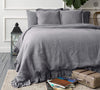 Our linen charcoal grey duvet cover with ruffles has an unmistakable classic French rustic style and a timeless design that never gets old and is always relevant. This cover allows you to enjoy all the best qualities of natural linen: excellent air permeability and thermoregulatory properties