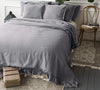 Our linen charcoal grey duvet cover with ruffles has an unmistakable classic French rustic style and a timeless design that never gets old and is always relevant. This cover allows you to enjoy all the best qualities of natural linen: excellent air permeability and thermoregulatory properties