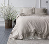 Our unbleached linen duvet cover with ruffles has an unmistakable classic French rustic style and a timeless design that never gets old and is always relevant. This cover allows you to enjoy all the best qualities of natural linen: excellent air permeability and thermoregulatory properties.