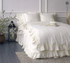 Our off white linen duvet cover with ruffles has an unmistakable classic French rustic style and a timeless design that never gets old and is always relevant. This cover allows you to enjoy all the best qualities of natural linen: excellent air permeability and thermoregulatory properties.