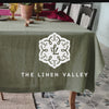 Moss green linen tablecloth would give your dining area a new character and style.&nbsp; Our linen tablecloths are made from the highest quality European linen and are designed for a long lasting.