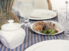 Linen striped tablecloth with ruffles - Velvet Valley